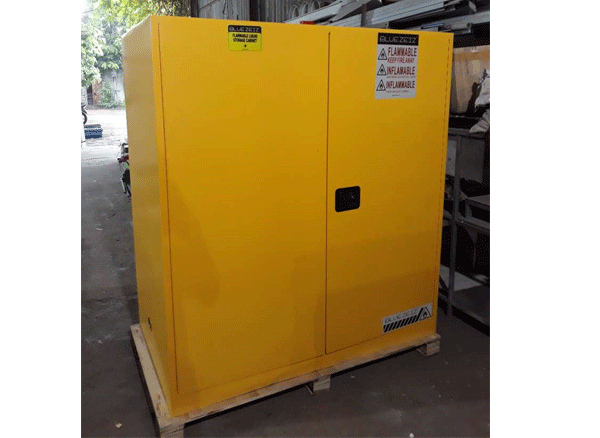 Tủ đựng bình khí có cảnh báo, có sẵn đầu đầu chia nối 2 bình khí