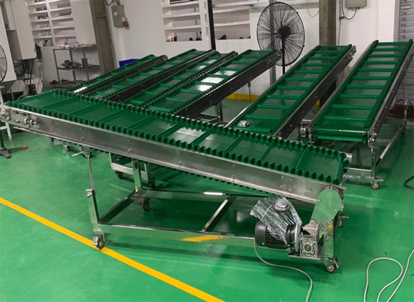 Hệ thống băng tải nhựa PVC, chống tĩnh điện, động cơ chống cháy