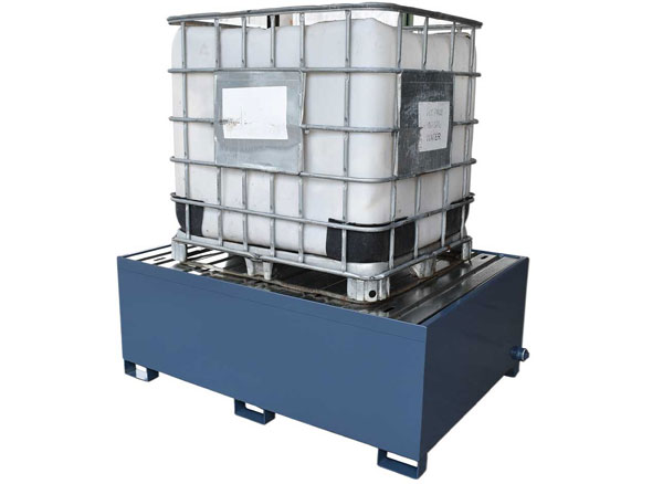 Pallet chống tràn cho IBC, thép sơn tĩnh điện, bọc nhựa bên trong, 1 vị trí