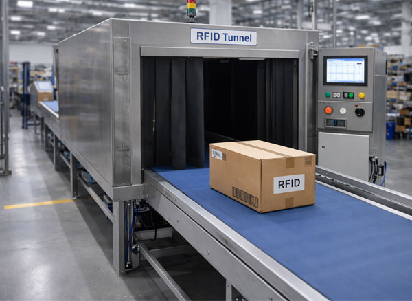 Hệ thống băng tải buồng đọc RFID nhận diện kiểm soát hàng hóa