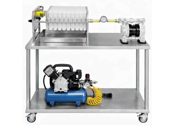 Máy lọc ép bùn thải, quặng, tinh bột, mẫu nhiều cặn, 10 tấm 200x200mm