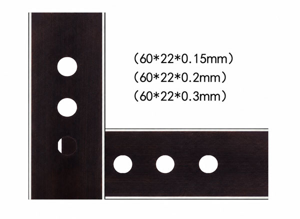 Lưỡi dao 3 lỗ thép carbon xanh 60x22x0.2mm