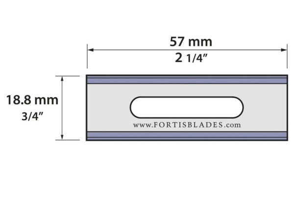 Lưỡi dao cạo rãnh - Hai lưỡi 57 x 18,8x0.4mm FORTIS, xuất xứ EU