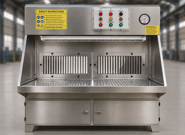Bàn mài cắt có hút bụi, inox 304, 3000mm