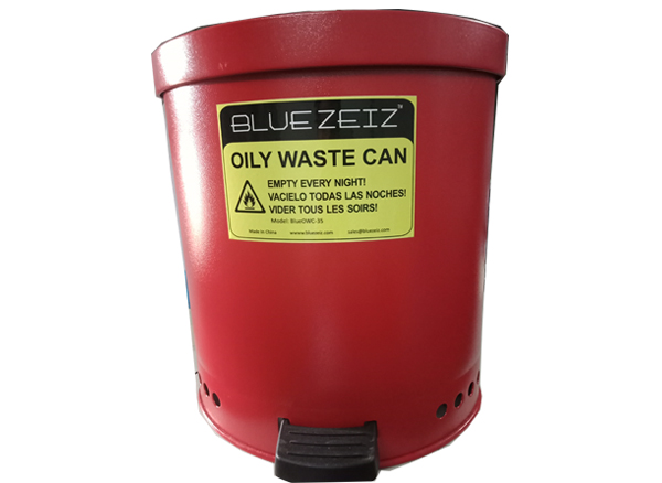 Oily Waste Can With Foot Operated Cover, 9.2Gal/35Liters